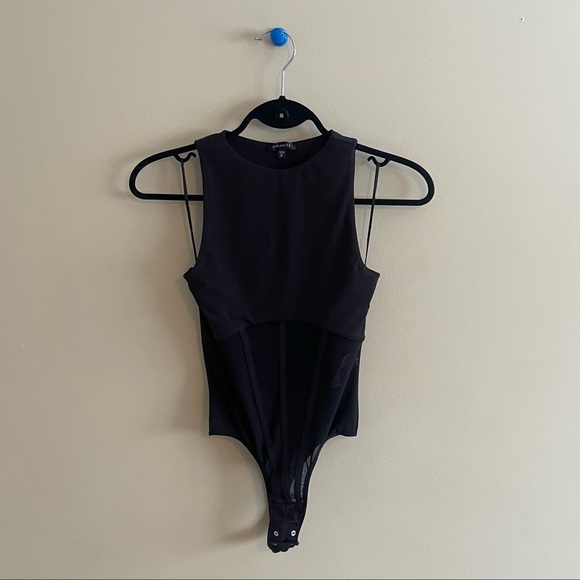 Dynamite One Piece Bodysuit Mesh Bottom | Black - Picture 2 of 7